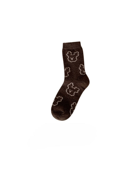 Rufia - Teddy Outline Pattern Crew Socks