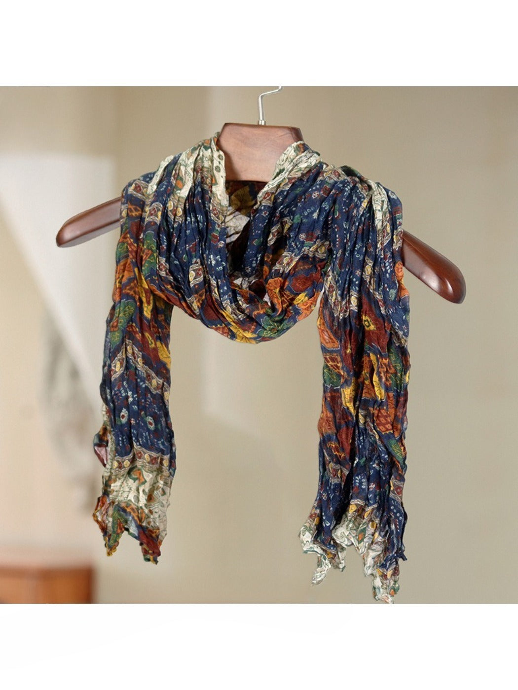 Scarvii - Vintage Print Crinkle Scarf
