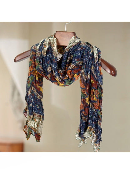 Scarvii - Vintage Print Crinkle Scarf