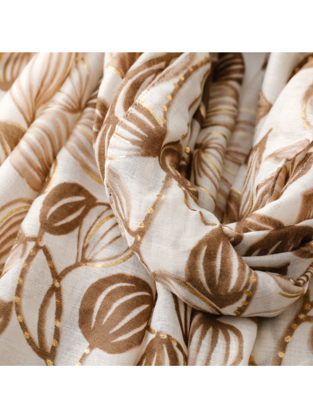 Scarvii - Foil Bud Print Lightweight Wrap Scarf