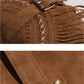 Cosbai -  Boho Brown Fringe Saddle Bag
