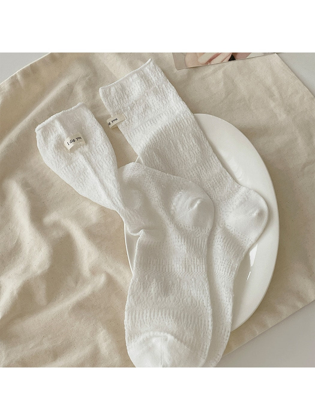 Rufia - Minimal Hollow Out Casual Crew Socks