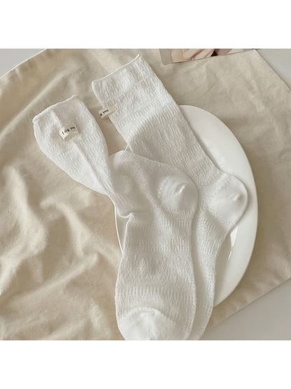Rufia - Minimal Hollow Out Casual Crew Socks