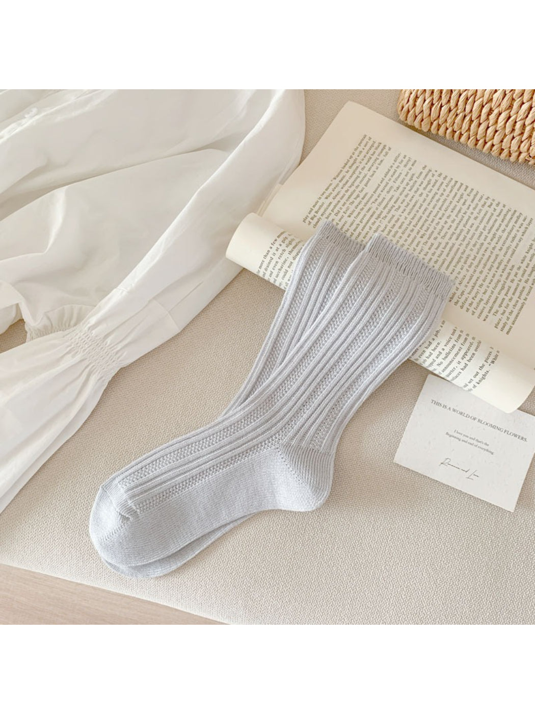 Rufia Soft Ribbed Textured Casual Crew Socks product image 6