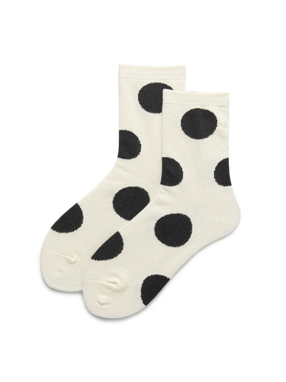 Rufia - Bold Polka Dot Pattern Crew Socks