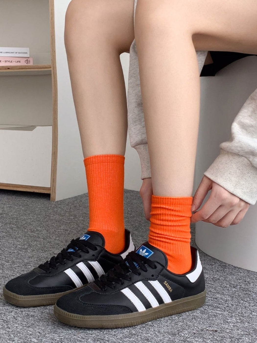 Rufia - Candy Colorful Solid Mid-Calf Socks