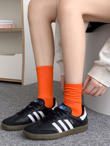 Rufia - Candy Colorful Solid Mid-Calf Socks
