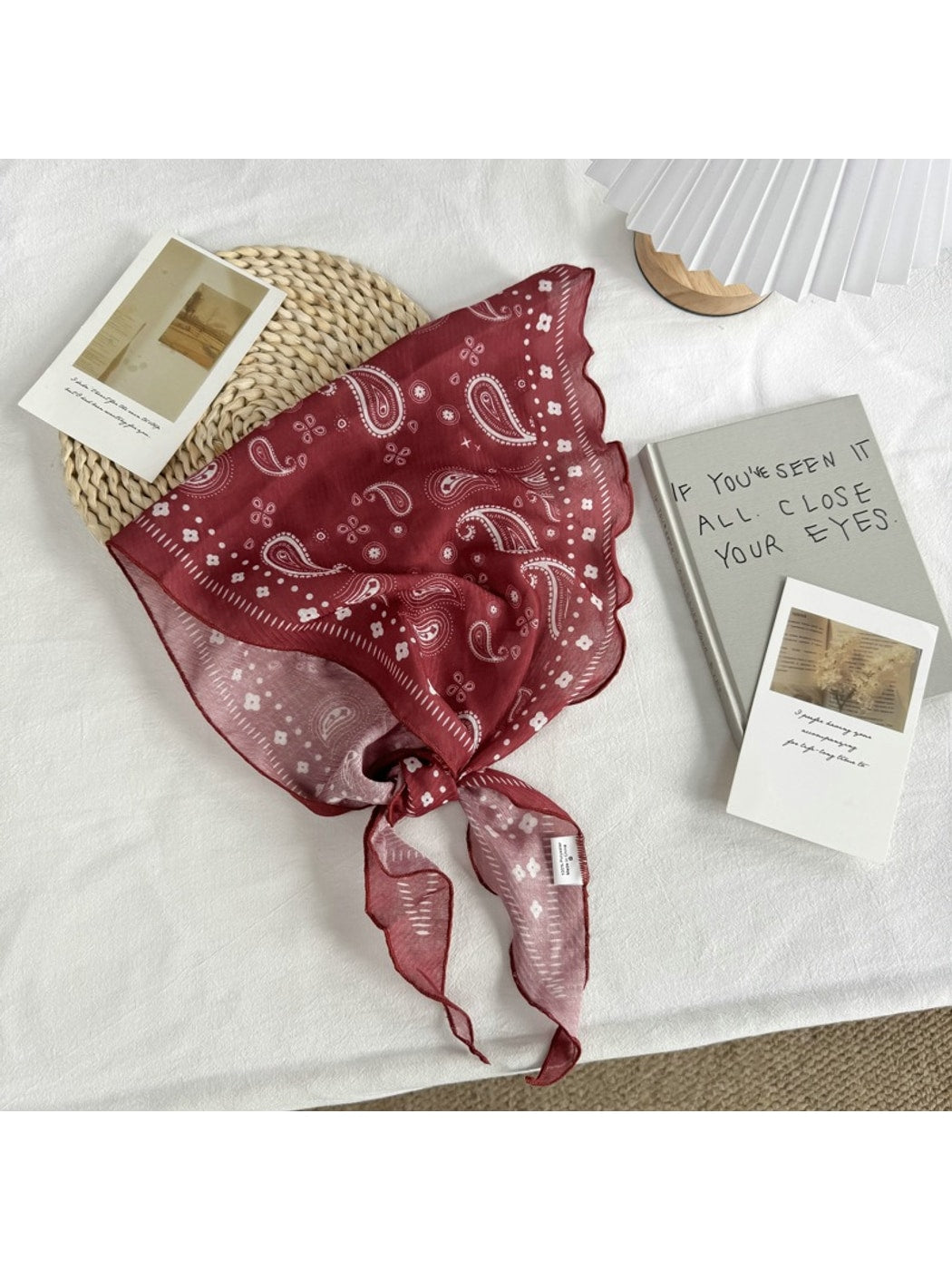 Scarvii - Paisley Print Triangle Bandana Scarf