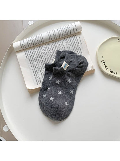 Rufia - Plain Star Pattern Low Ankle Socks