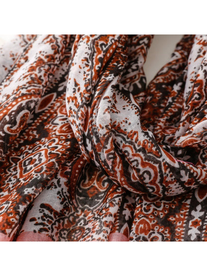 Scarvii - Contrast Panel Tassel Scarf