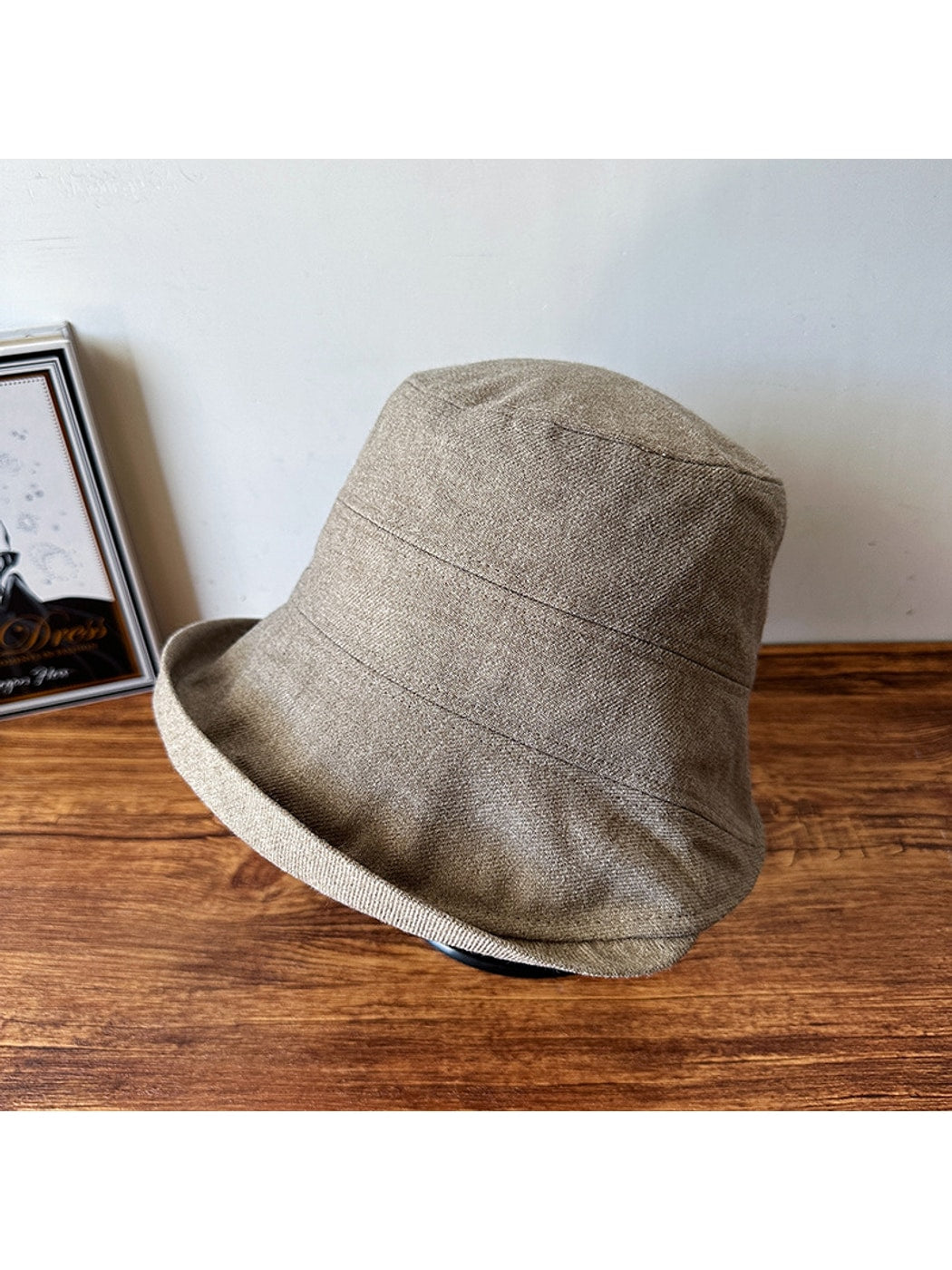 Haila - Solid Color Wide Brim Round Crown Bucket Hat