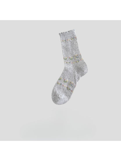 Rufia - Floral Mesh Ruffle Crew Socks product image 3