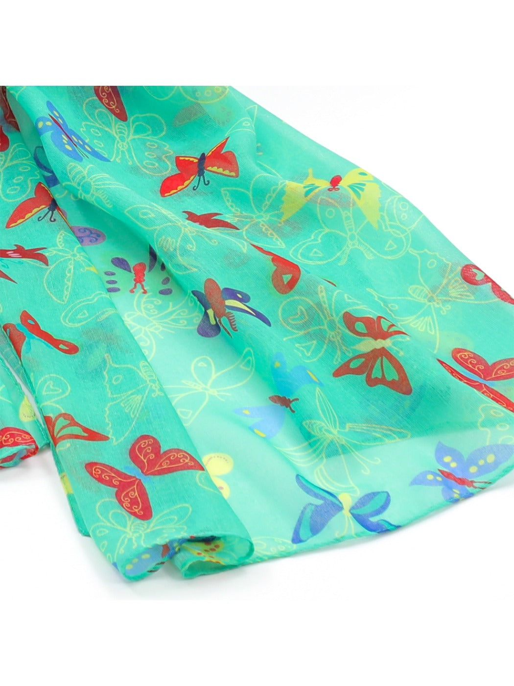 Scarvii - Green Butterfly Print Fashion Scarf