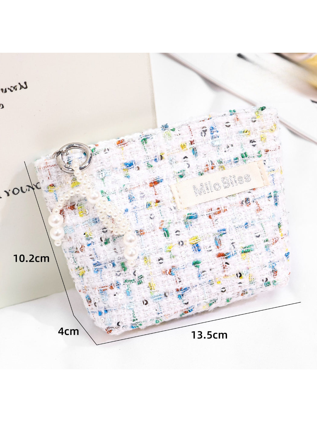 Cosbai - Soft Tweed Mini Cosmetic Bag Pouch detail view 4