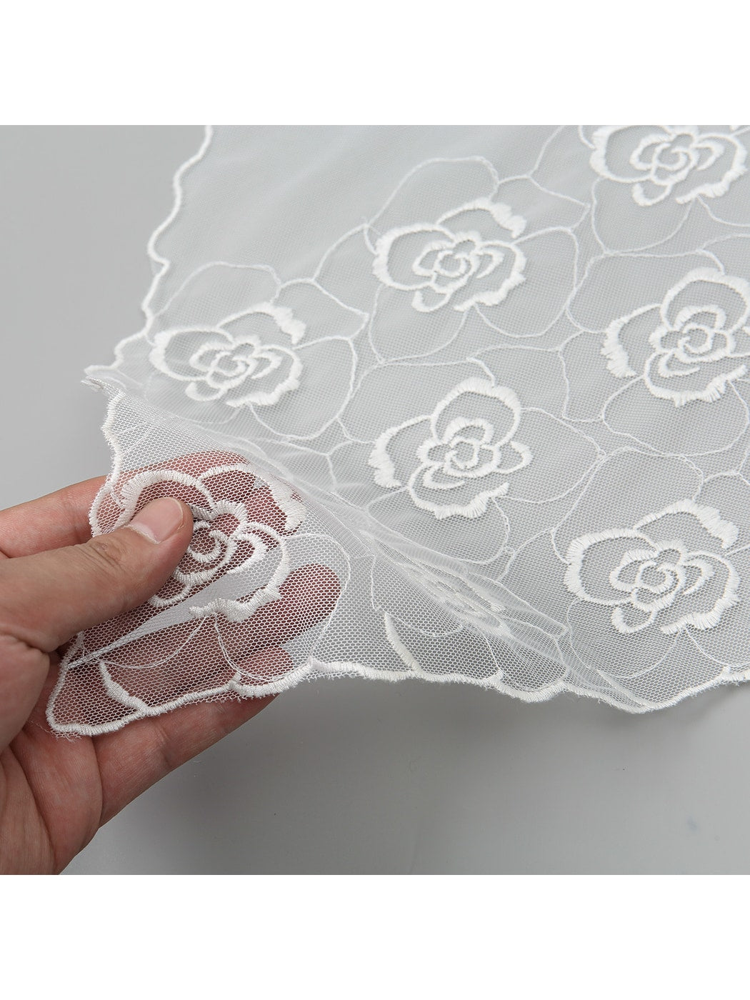 Scarvii - Elegant Lace Floral Embroidered Scarf