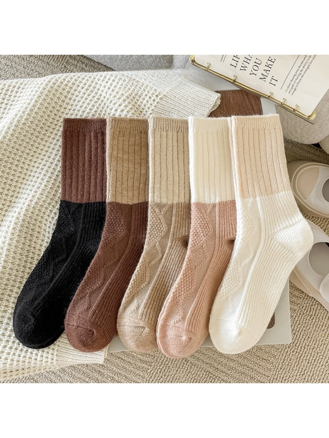 Rufia - Colorblock Cozy Crew Socks