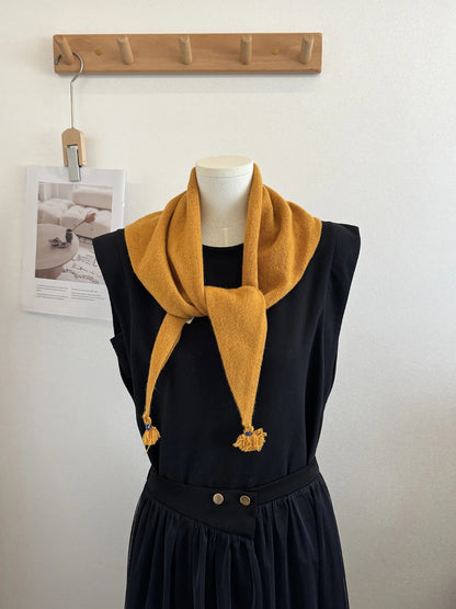 Scarvii - Knit Tassel Triangle Scarf