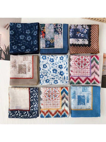 Scarvii - Plant Floral Retro Styling Square Scarf