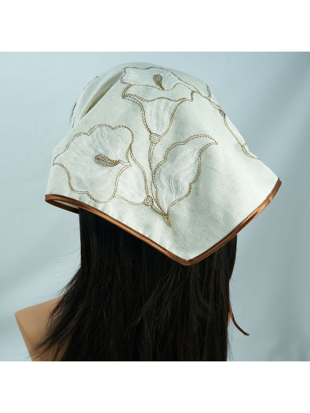 Scarvii Minimal Floral Embroidered Bandana Scarf product image