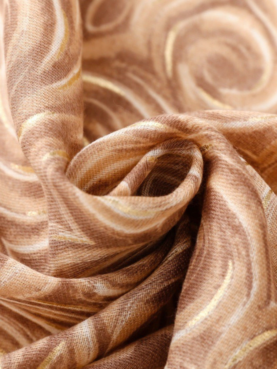 Scarvii - Classic Scarf & Shawl with Gold Foil Wavy Pattern