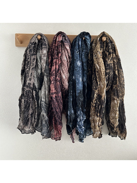 Scarvii - Vintage Crinkle Textured Scarf Wrap - Autumn-Winter Style