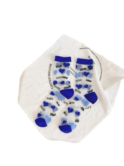 Rufia - Heart Pattern Sheer Socks
