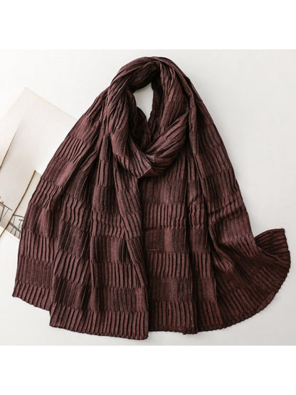 Scarvii - Textured Pleated Finish Long Scarf