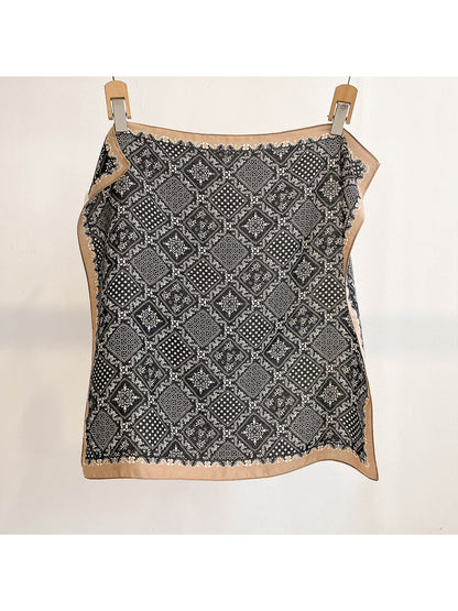 Scarvii - Mixed Floral Dot Patchwork Square Scarf