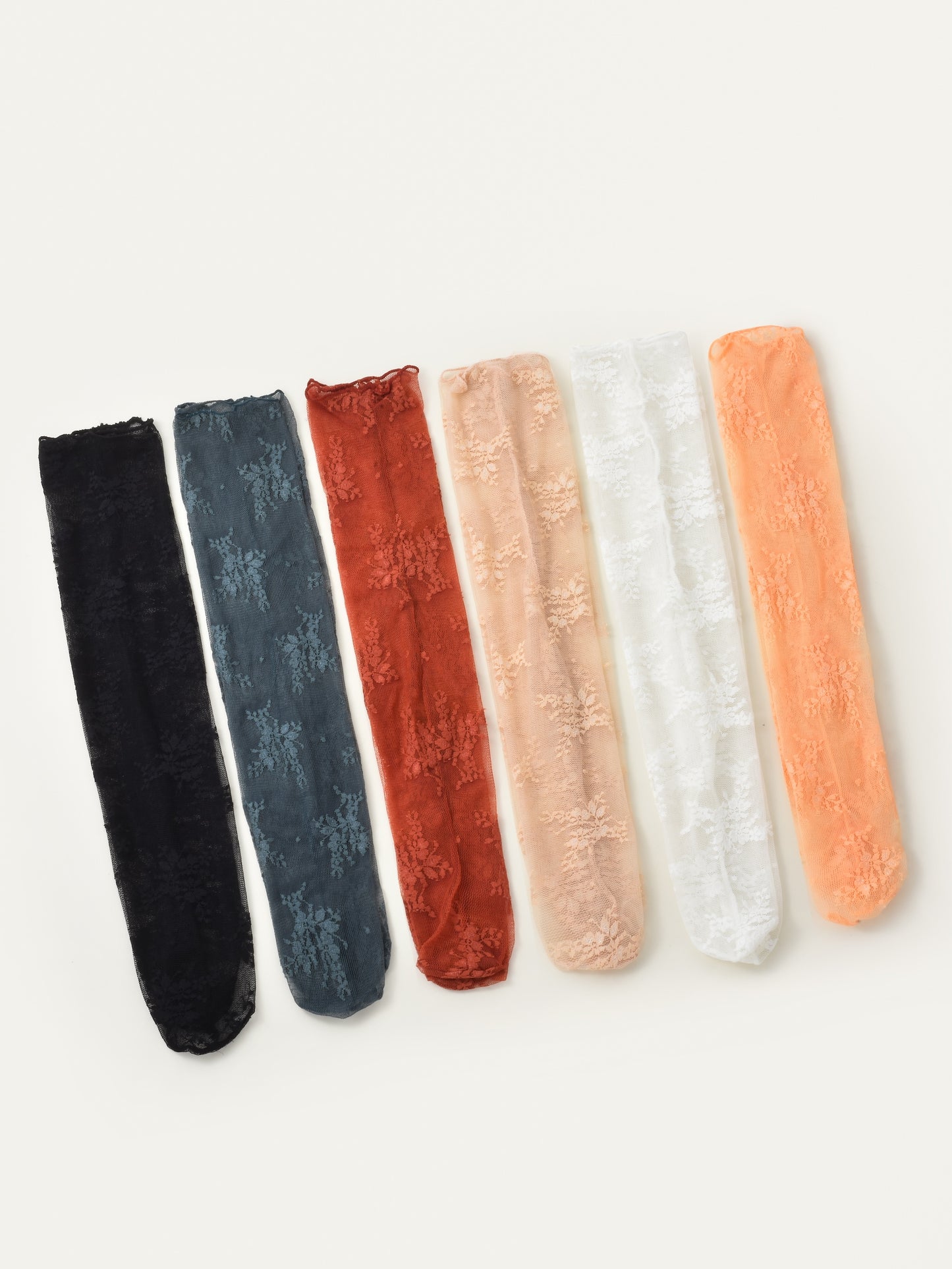 Rufia - Romantic Sheer Lace Crew Socks