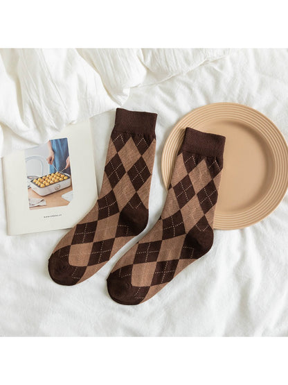 Rufia - Classic Argyle Rhythm Crew Socks