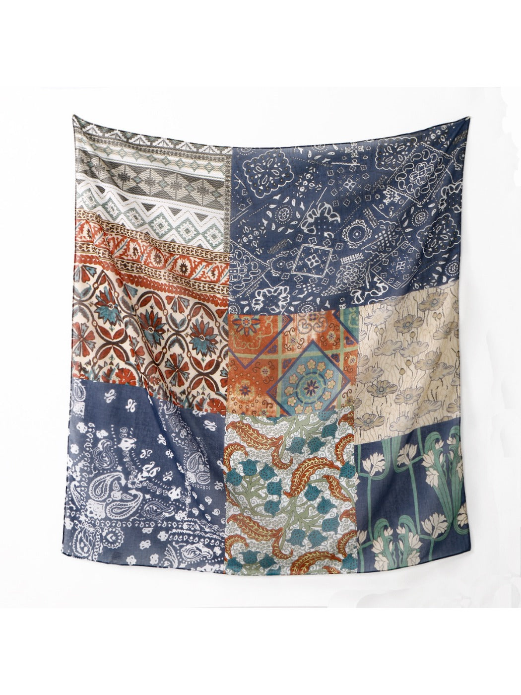 Scarvii - Ethnic Print Square Scarf & Shawl