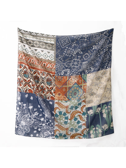 Scarvii - Ethnic Print Square Scarf & Shawl