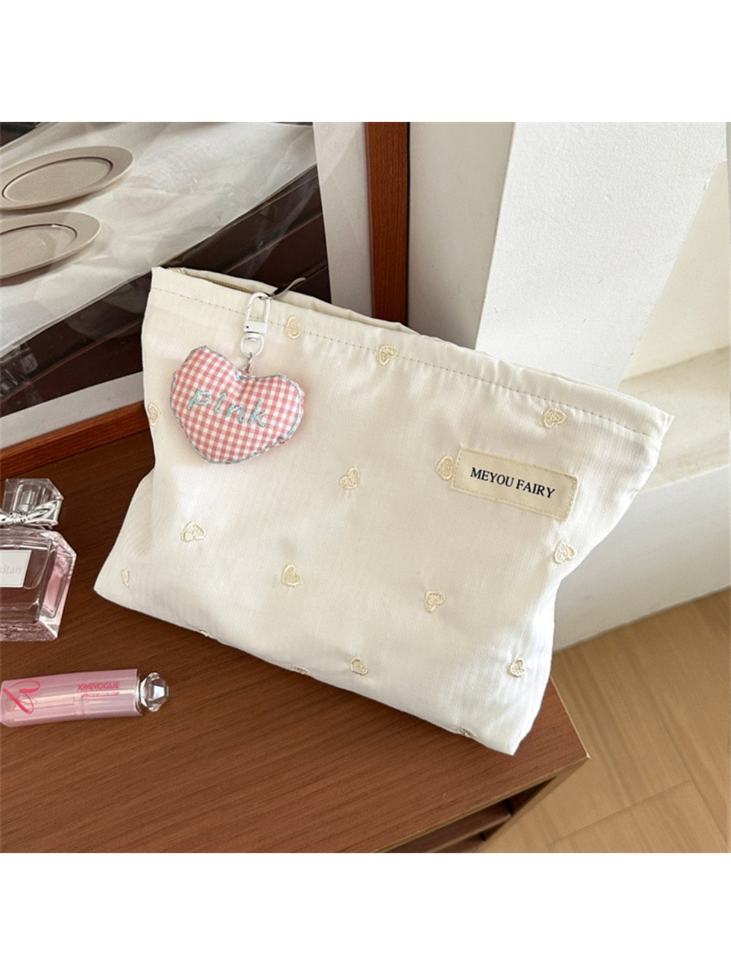 Inside view of Cosbai cosmetic bag showing spacious interior