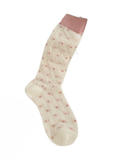 Rufia - Cute Breathable Mid-calf Socks with Polka Dot
