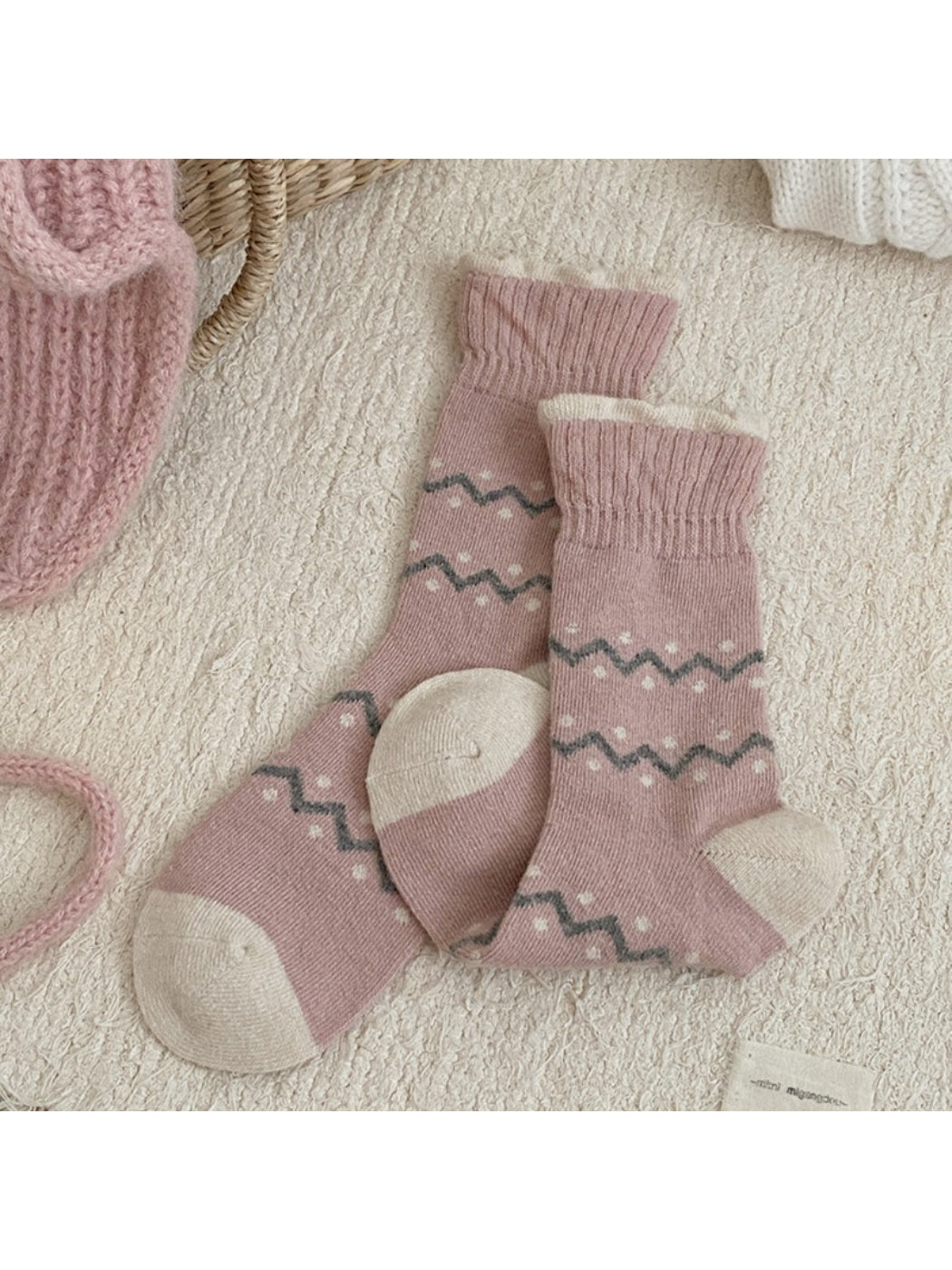 Rufia - Soft Wave Pattern Crew Socks
