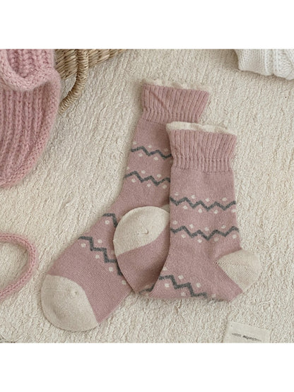 Rufia - Soft Wave Pattern Crew Socks