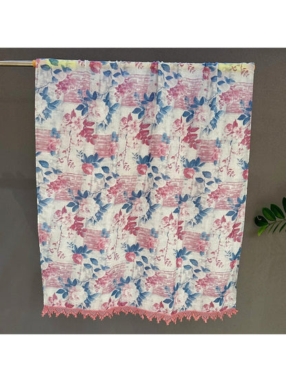 Scarvii - Soft Pink Floral Summer Wrap Scarf