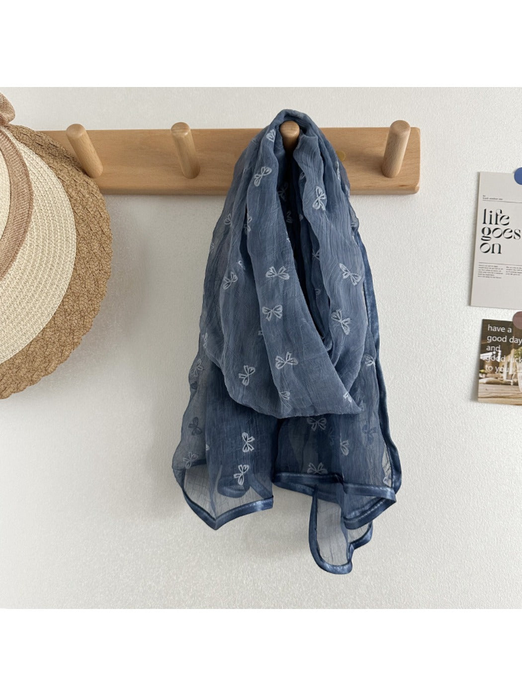 Scarvii - Elegant Bowknot Print Shawl