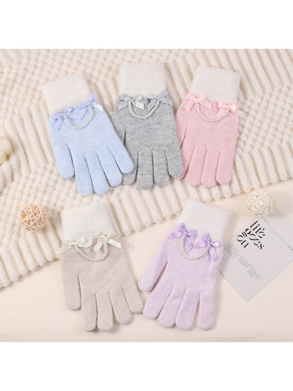 Gloving – Cute Knit Winter Gloves with Bow Detail