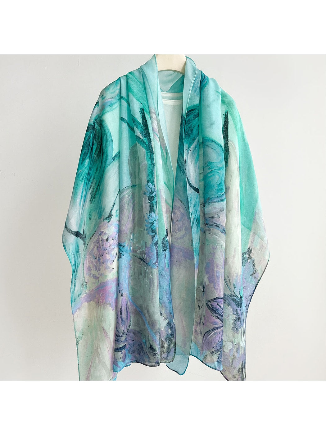 Scarvii - Soft Tone Abstract Printed Summer Wrap Scarf