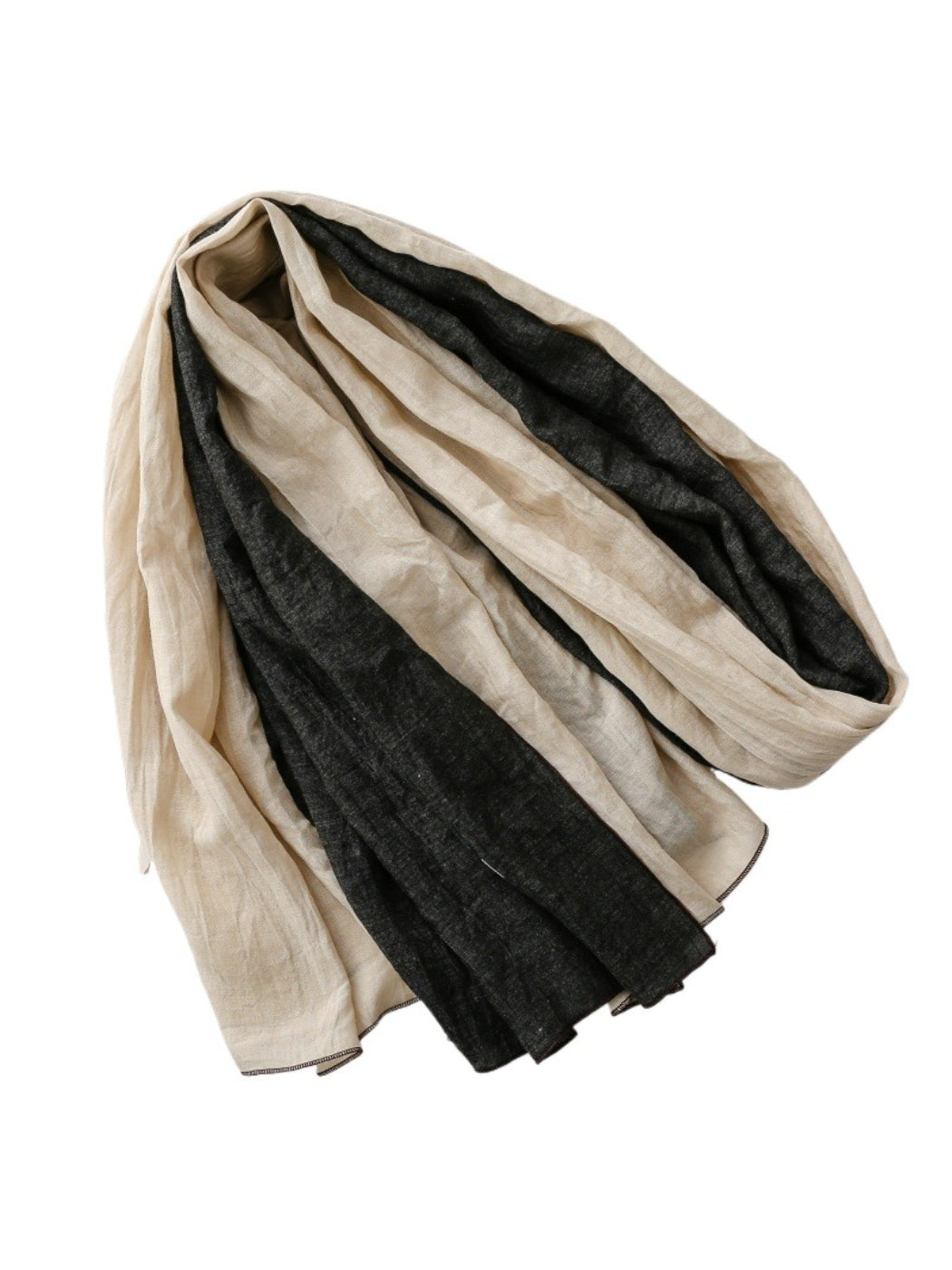 Scarvii - Contrast Panel Soft Drape Everyday Scarf
