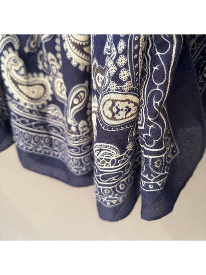 Scarvii - Classic Paisley Print Lightweight Wrap Scarf