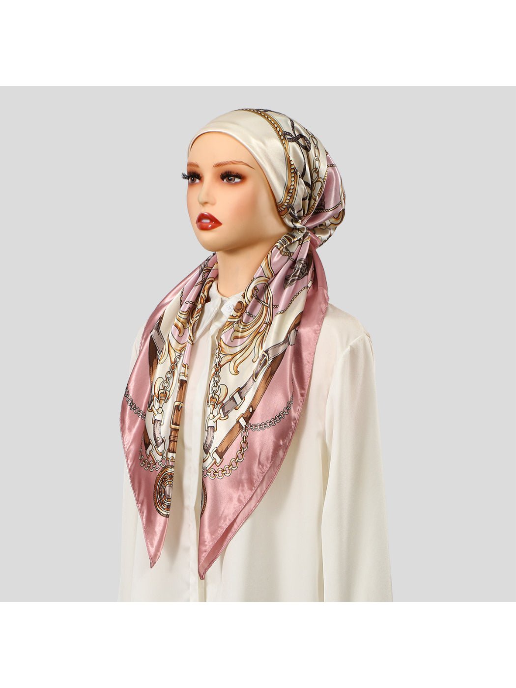 Scarvii - Chain and Rope Print Tie Back Headscarf
