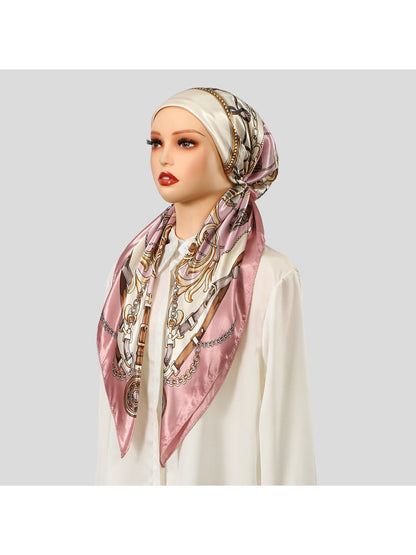 Scarvii - Chain and Rope Print Tie Back Headscarf