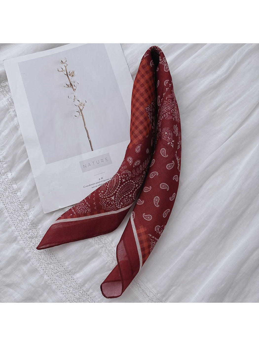 Scarvii - Vintage Paisley Square Neck Scarf