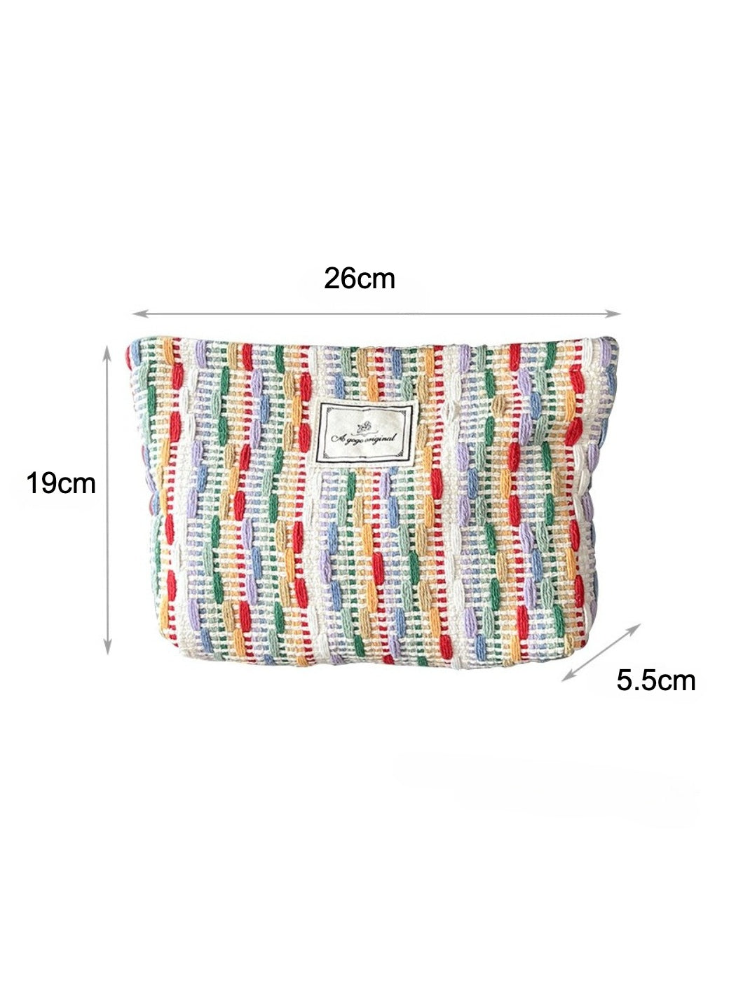 Cosbai - Multicolor Woven Zip Pouch