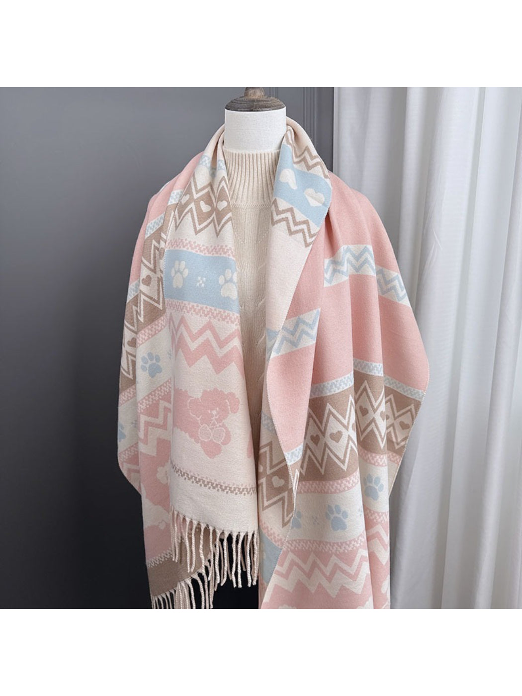 Scarvii - Sweet Puppy Knit Tassel Scarf