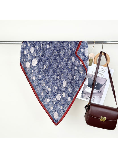 Scarvii - Retro Rose Pattern Fashion Square Scarf