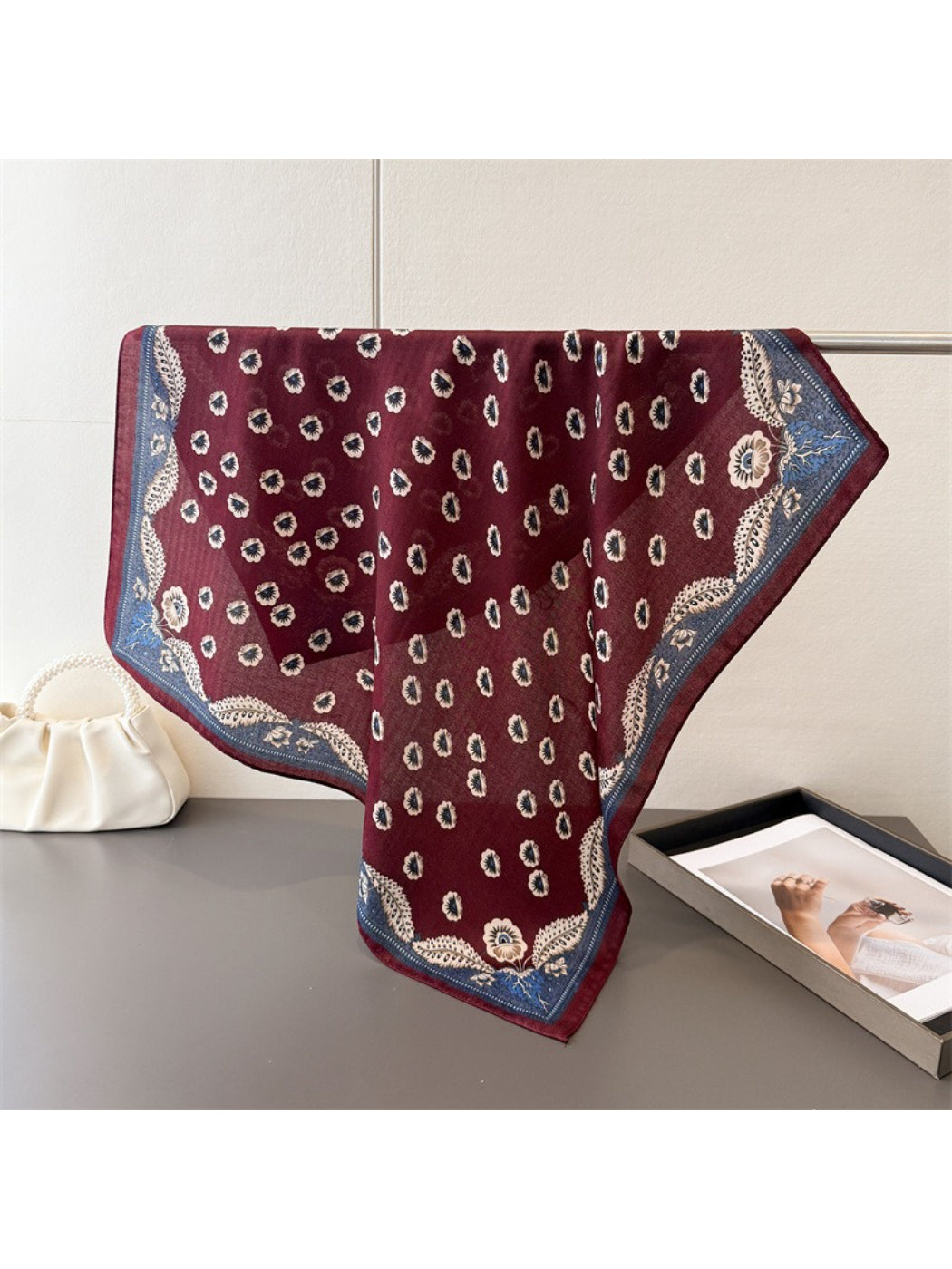 Scarvii - Floral Paisley Border Square Scarf