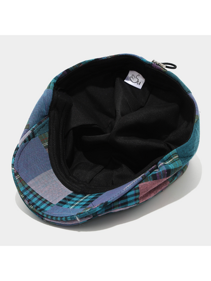 Haila - Patchwork Plaid Newsboy Cap